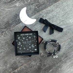 NWT Alex and Ani Black & Silver Bracelets